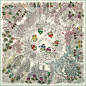 140X140厘米方巾 Hermès | Le Jardin de Leïla爱马仕 丝巾设计 图案设计 配色 构图