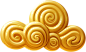 龙年金色3D素材-金色云 (1)