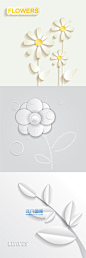 白色立体花朵背景底纹矢量图素材-非凡图库