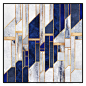 美式蓝宝石金色线条抽象装饰画大尺寸客厅气质艺术巨幅酒店墙挂画-淘宝网