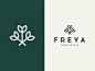 Freya Organics minimal flowers bouquet beauty branding brand herbal organic natural logo