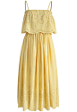 Tickle Me Picnic Embroidery Cotton Maxi Dress  : Time to bring on the laughs, the love and the yellow sunshine in this happy-go-lucky maxi dress. With breathable cotton to keep you cool this summer and spaghetti straps that make the demure dress look supe