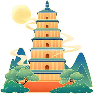 春节中国风传统现代建筑-雷峰塔