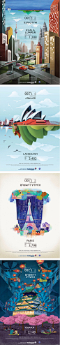 马来西亚航空公司年底销售宣传海报 - 三视觉