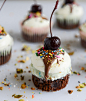 Pistachio Hot Fudge Cupcakes