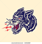 Old School Panther Head Tattoo Illustration