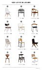 This may contain: the mid century chairs are available in various sizes and colors