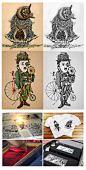 #花瓣爱创意#年轻插画艺术家Kooo，被网友称为中国插画界的新星，@NOPstyle 将他的插画作品手绘猫头鹰、卓别林变成了产品，可以和更多热爱插画艺术的朋友分享。
