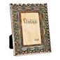 Philip Whitney - Drapes Enamel Jewel Frame, 4"x6" - Add instant elegance to your home using the 4-by-6 inch Drapes Enamel Jewel Frame. This vintage-inspired frame features a subtle scallop pattern and light pink and green jewel details. Its slig