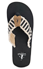 Corky's Women's Black & Cream Stripe Heaven Flip Flops