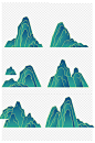 中国风国潮山纹山纹装饰图案免扣元素-众图网