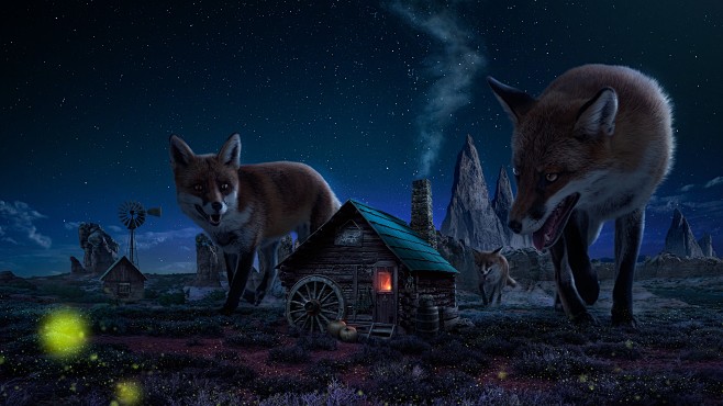 #digital art, #foxes...
