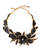 Oscar de la Renta奥斯卡.德拉伦塔_Enamel & Crystal Orchid Necklace NMS15_Y2C48