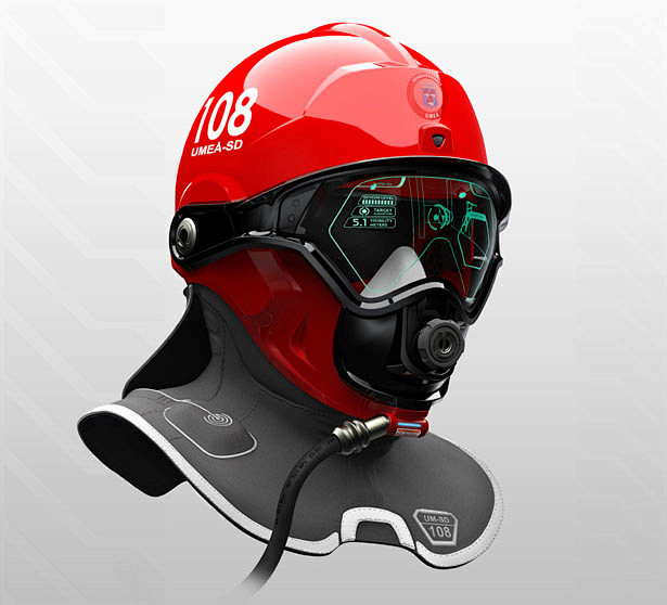 消防设备的未来，C-Thru烟雾潜水头盔...