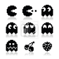 Pacman, ghosts, 8bit retro game icons set #图标#