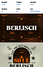 Berlisch潮流复古酸性潮牌粗体logo海报标题杂志排版标牌英文字体-淘宝网