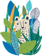 可爱卡通动物植物图案免费下载#印花图# #背景图# #素材# #花纹图案# #数码印花# #高清花型##图案设计#