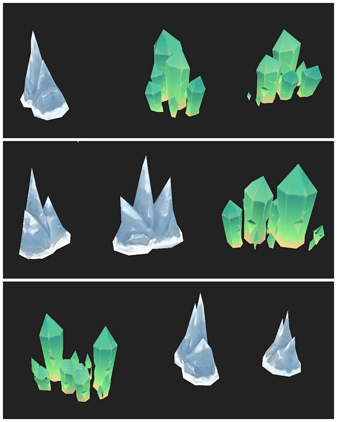 冰雪水晶雪地冰川礁石物件场景3D模型 3...