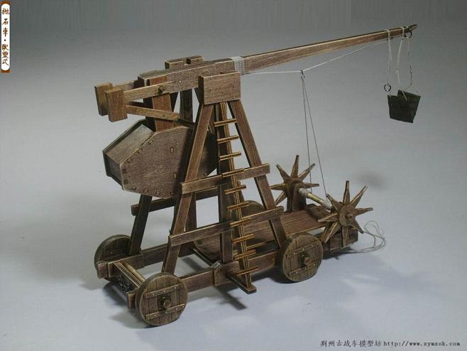古战车模型系列-《中世纪》配重式抛石车-...