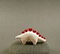 Little Stegosaurus Love Sculpture Miniature Polymer Clay Animal