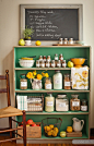 painted bookcase for the kitchen.