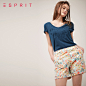 ESPRIT女士3D立体印花全棉短袖T恤-046EE1K017-购物分享