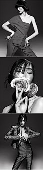 女人的温柔-丽娜张尹超-时尚芭莎黑白图像-现代技巧和轻声感性的男装剪裁封面大图
