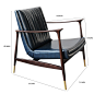 意大利米兰设计师轻奢单人实木椅子现代简约女士休闲沙发椅北欧式-淘宝网
