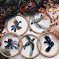 灵动，绣在薄纱上的鱼鸟和昆虫 | 俄罗斯纺织品设计师 Katerina Marchenko ​​​​