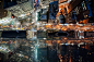 [Navid Baraty风光摄影：纽约夜晚的路口] 纽约夜晚的岔路口系列，夜晚的人流立于高出，远离了喧嚣，却身在其中，摄影师记录了这一切，在这个充满活力的城市里。