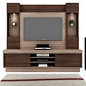 Estante para Home Theater Vamol Heros Monet Wengue/Terrazo