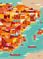 The World is Flat : Explore the corners of the earth with our latest selection of editorial maps.  Working in a flat, graphic style we depicted various cities and countries from around the world, commissioned by a variety of clients. 