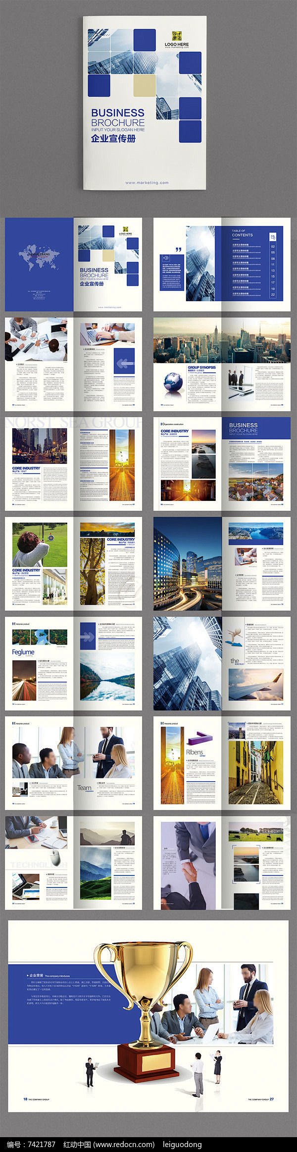 蓝色企业文化画册设计图片
教育画册 金融...