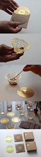 Brass pop up candle holder