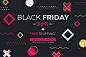 Black friday sale banner with geometrical shapes Free Vector