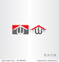 logotype w letter w house home logo vector brand