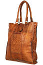 Leather Woven Panel Tote Bag.