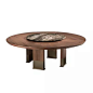 高级灰新中式大餐桌椅组合黑胡桃实木家用现代简约复古家具-淘宝网