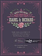 Floral Wedding Invitation Template - 创意图片 - 视觉中国