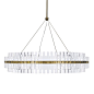 Phoebe 48" Round Crystal Chandelier, Antique Brass