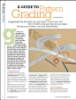 "A Guide to Pattern Grading"—from VPM February/March 2006. A PDF Article from 'Vogue Patterns Magazine' (the same magazine is called 'SEW TODAY' in the UK). (also at link: BEHIND THE SEAMS—SELF-FABRIC TRIMS, ADJUSTING FOR A FULL BUST, and MEASUR