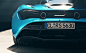 # Aerodynamic Blue Carbon Exhaust pipe Grid LED Light Logo Material Break Mclaren Part Line Rendering