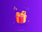 Gift brush grainy flatdesign gift icon dribbble gradient character design vector illustration