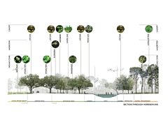 灵感邦采集到landscape丨景观设计剖面图丨分析图