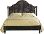 Venetian Bed (Queen) by Collector's Edition - 8525-05 : Venetian craftsmen practiced an exuberant form of 18th century rococo design. Here, the headboard is elaborately scrolled, and the face is hand-carved, decorated gilder's gesso. A crackle finish is s