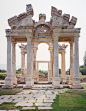  Tetrapylon gate in the ancient ruined city of Aphrodisias, Turkey.