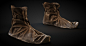 Medieval Lowpoly 3D Leather Shoes, Daniel Magyar : Medieval Lowpoly Subdivision-ready Leather Shoes with Highres Textures.

Non overlapping UV map.

Vray 3.00 renderer used. Vray Material used.

Textures Resolutions: 
Diffuse - 8192x8192.tif
Displace - 81