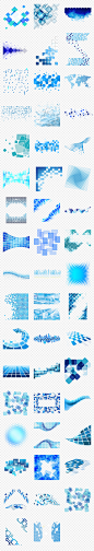 蓝色科技方块格子高科技感几何海报素材背景图片PNG