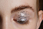 All of the Best Eye Makeup Looks From the Spring 2016 Runway Shows - silver glitter eyeshadow + natural lashes and brushed up brows: