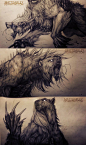 Bears. WIP by MattBarley 12 codex dire bear monster beast creature animal | Create your own roleplaying game material w/ RPG Bard: www.rpgbard.com | Writing inspiration for Dungeons and Dragons DND D&D Pathfinder PFRPG Warhammer 40k Star Wars Shadowru